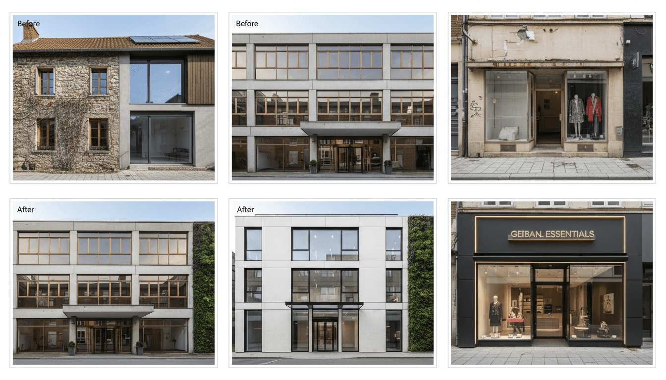 Before/after facade renovation: real examples