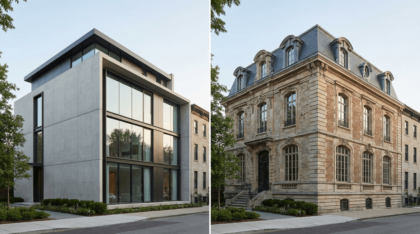 Modern vs traditional facade: how to choose