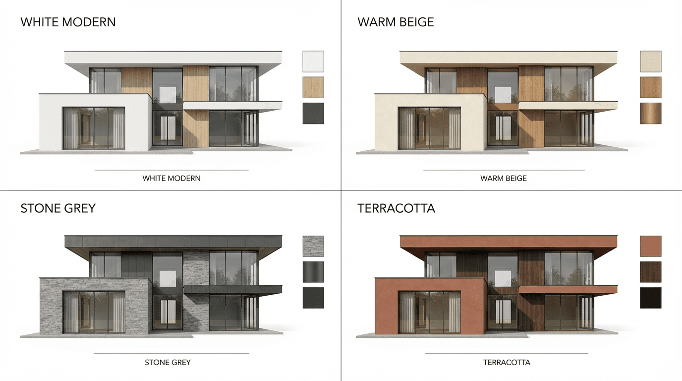 Simulate facade rendering colors before repainting